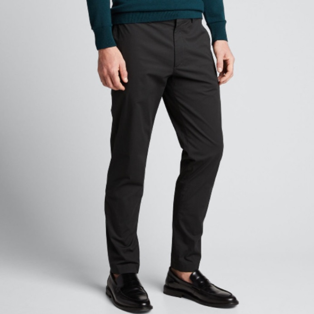 THEORY Zaine Slub Poplin Slim Fit Chinos Pants In Deep Raven Size 34"x30"
